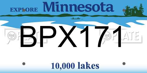 BPX171 Minnesota License Plate