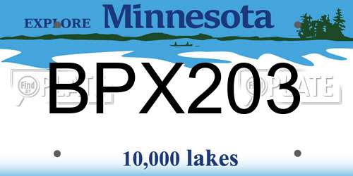 BPX203 Minnesota License Plate