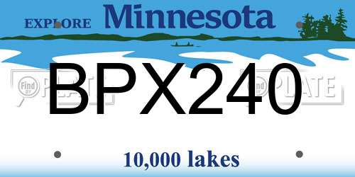 BPX240 Minnesota License Plate