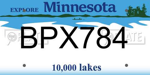 BPX784 Minnesota License Plate
