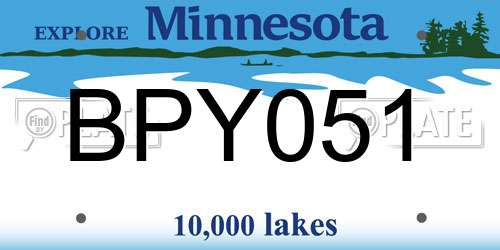 BPY051 Minnesota License Plate