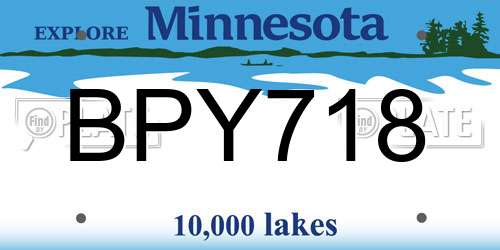 BPY718 Minnesota License Plate