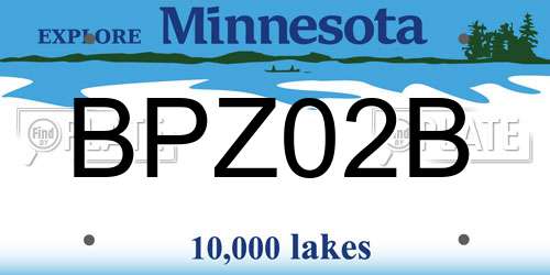 BPZ02B Minnesota License Plate