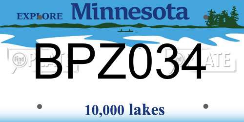 BPZ034 Minnesota License Plate