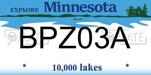 BPZ03A Minnesota License Plate