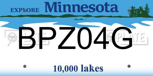 BPZ04G Minnesota License Plate