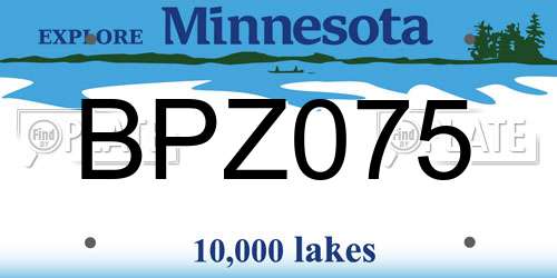 BPZ075 Minnesota License Plate
