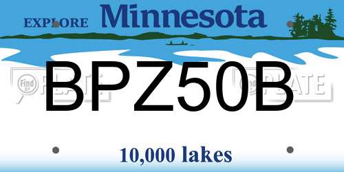 BPZ50B Minnesota License Plate