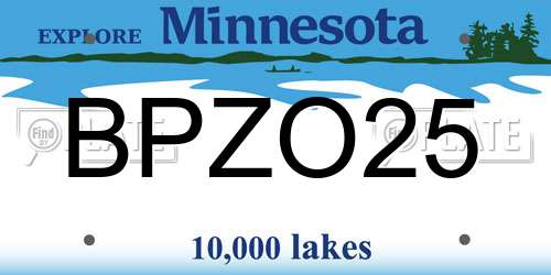 BPZO25 Minnesota License Plate