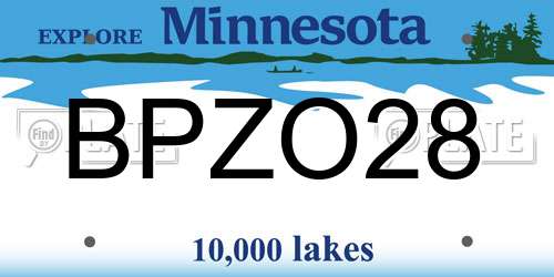 BPZO28 Minnesota License Plate