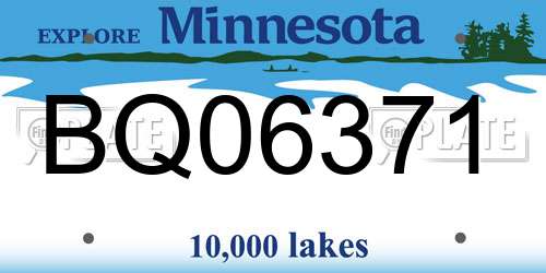 BQ06371 Minnesota License Plate