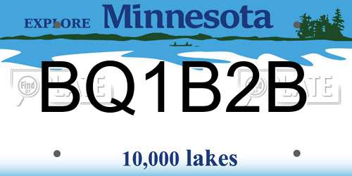 BQ1B2B Minnesota License Plate