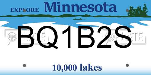 BQ1B2S Minnesota License Plate