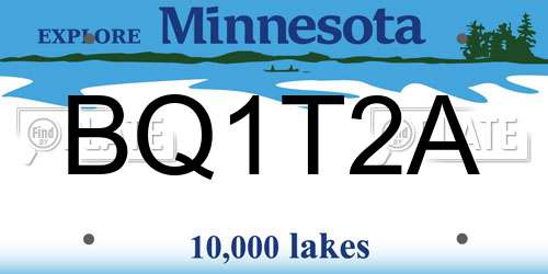BQ1T2A Minnesota License Plate