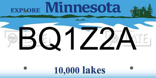 BQ1Z2A Minnesota License Plate