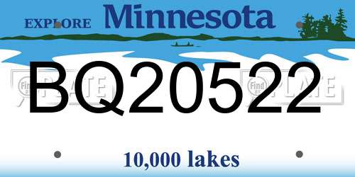 BQ20522 Minnesota License Plate