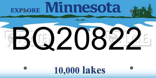 BQ20822 Minnesota License Plate