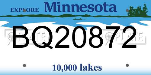 BQ20872 Minnesota License Plate