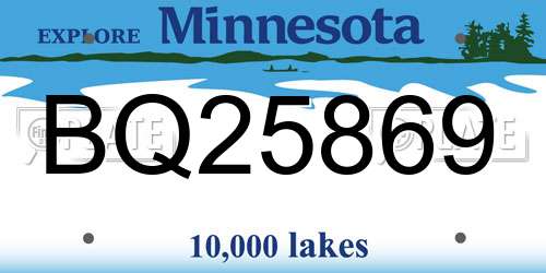 BQ25869 Minnesota License Plate