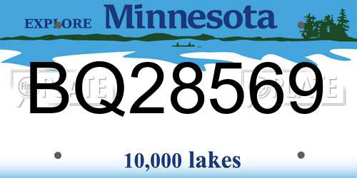 BQ28569 Minnesota License Plate