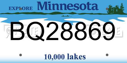 BQ28869 Minnesota License Plate