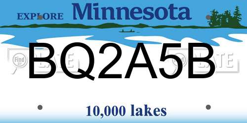 BQ2A5B Minnesota License Plate