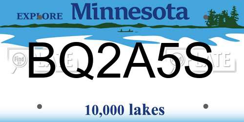 BQ2A5S Minnesota License Plate