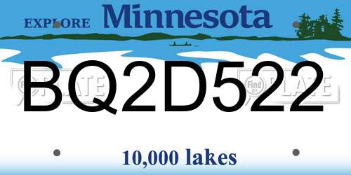 BQ2D522 Minnesota License Plate
