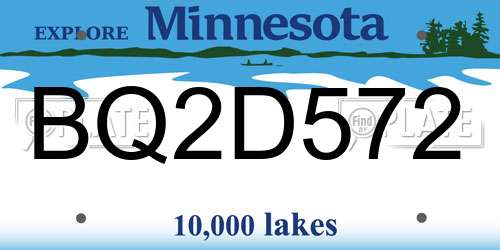 BQ2D572 Minnesota License Plate