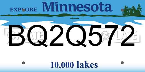 BQ2Q572 Minnesota License Plate