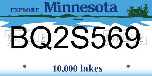 BQ2S569 Minnesota License Plate