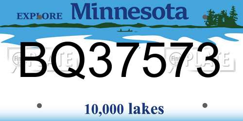 BQ37573 Minnesota License Plate