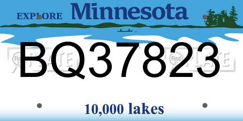 BQ37823 Minnesota License Plate