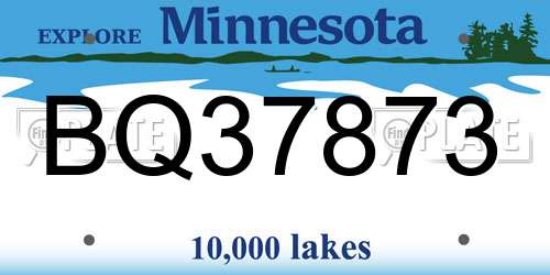 BQ37873 Minnesota License Plate