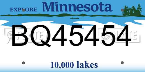 BQ45454 Minnesota License Plate