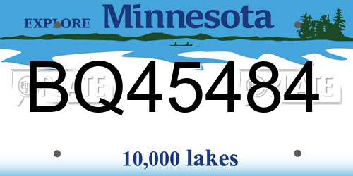 BQ45484 Minnesota License Plate