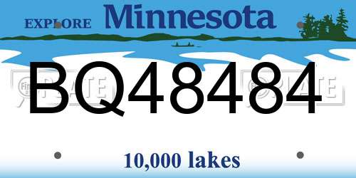 BQ48484 Minnesota License Plate