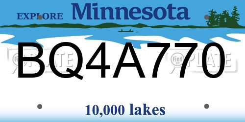 BQ4A770 Minnesota License Plate