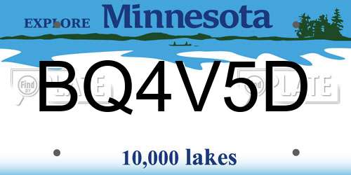 BQ4V5D Minnesota License Plate