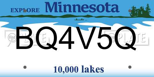 BQ4V5Q Minnesota License Plate