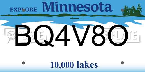 BQ4V8O Minnesota License Plate