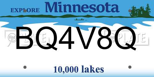 BQ4V8Q Minnesota License Plate