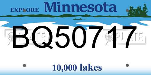BQ50717 Minnesota License Plate