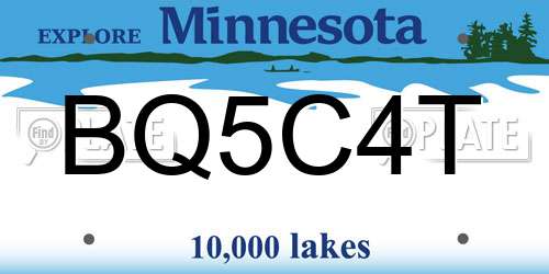 BQ5C4T Minnesota License Plate