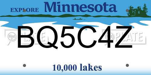 BQ5C4Z Minnesota License Plate