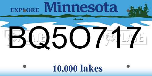 BQ5O717 Minnesota License Plate