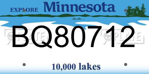 BQ80712 Minnesota License Plate