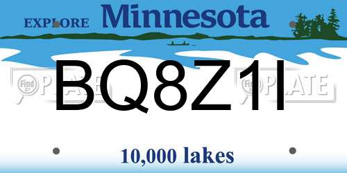 BQ8Z1I Minnesota License Plate