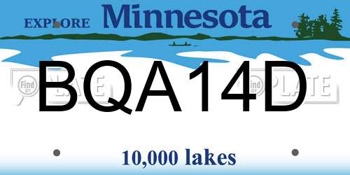 BQA14D Minnesota License Plate