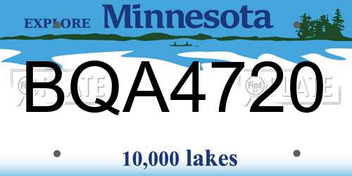 BQA4720 Minnesota License Plate